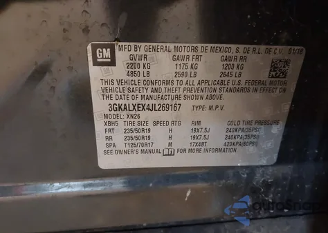 2018 GMC Terrain Denali z USA, uszkodzony, nr VIN 3GKALXEX4JL269167